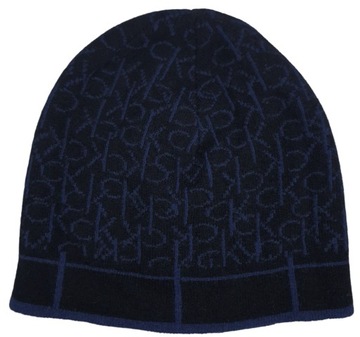 CALVIN KLEIN CZAPKA BEANIE CZARNO-GRANATOWA ONE SIZE