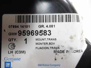 DRŽÁK ULOŽENÍ PŘEVODOVKY ŘAZENÍ CHEVROLET SPARK M300 95969583