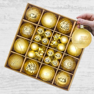 НАБОР РОЖДЕСТВЕНСКИХ ШАРОВ ДЛЯ ЕЛКИ XXL 44 шт.