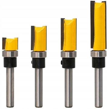 4 sztuk Flush Trim frezy górne łożysko frez 1/4