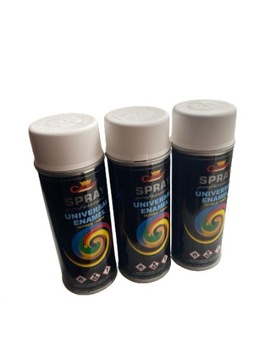 FARBA 3 szt SPRAY EMALIA LAKIER 400ml RAL 9003 MAT BIAŁA