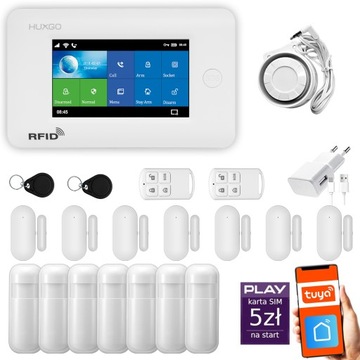 Alarm bezprzewodowy GSM + Wifi z aplikacją TUYA, HUXGO HXA006