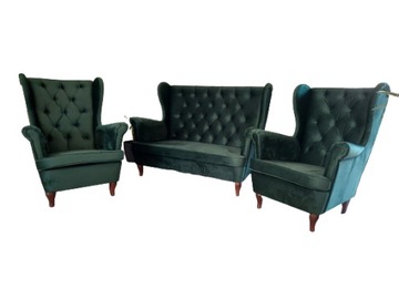 KOMPLET SOFA 3 osobowa + 2 FOTELE USZAK