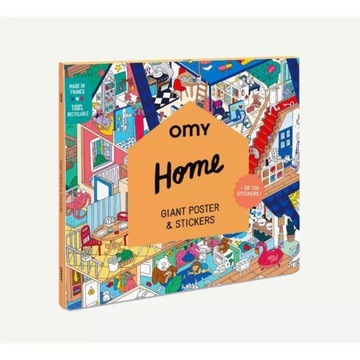 PLAKAT Z NAKLEJKAMI WYKLEJANKA, GIANT POSTER & STICKERS HOME 3+ OMY