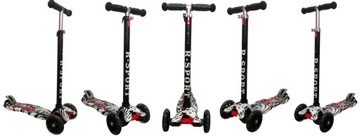 ТРЕХКОЛЕСНЫЙ БАЛАНСИРОВАННЫЙ СКУТЕР ЧЕРНЫЙ ГРАФФИТИ LED