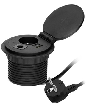 GNIAZDO MEBLOWE WPUSZCZANE 230V USB Ł.INDUKCUJNE