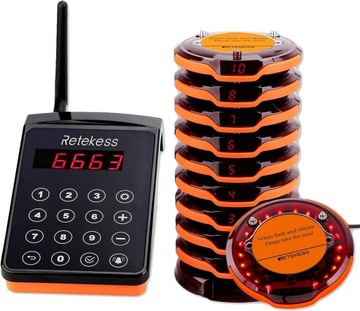 Retekess TD156 System Przywoływania, 10 Pager, 800M, 48H Czas Czuwania