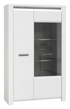 Witryna L BRUGIA BUGV621LB Biały+Beton Ciemnoszary