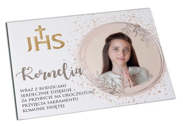 MAGNES PODZIĘKOWANIA dla gości KOMUNIA ze zdjęciem