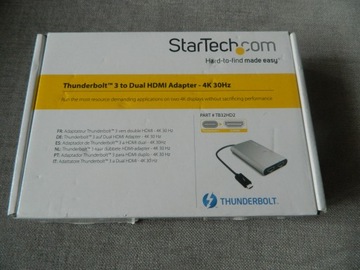 StarTech TB32HD2 Adapter Thunderbolt 3 2x HDMI 4K Przejściówka 30 Hz