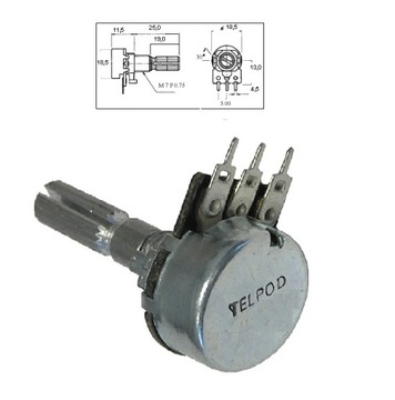 Potencjometr Telpod PRP-185 4,7kB logarytmiczny 25p6