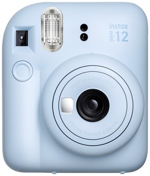 Камера моментальной печати Fujifilm Instax Mini 12, синий корпус, рамка шаколла