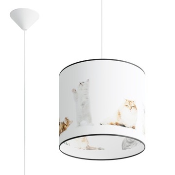 Lampa wisząca KOTY 30 abażur pokój dziewczynki LED