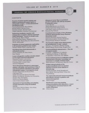 ЖУРНАЛ ЧЕРЕПНО-ЧЕЛЮСТНО-ЛИЦЕВОЙ ХИРУРГИИ № 6/2019 ТОМ 47