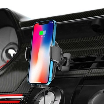 АВТОМОБИЛЬНЫЙ ДЕРЖАТЕЛЬ С ЗАРЯДКОЙ Qi 15 Вт Лобовое стекло + зажим
