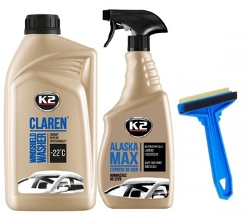 K2 CLAREN PŁYN ZIMOWY ALASKA ODMRAŻACZ MURSKA MOSIĘŻNA SKROBACZKA DO SZYB