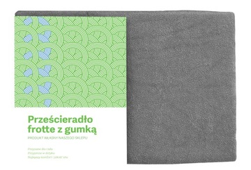 PRZEŚCIERADŁO FROTTE GRAFITOWE NA MATERAC 80X200 CIEMNO SZARE BAWEŁNA