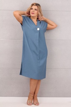 Простое платье с разрезанием польского производителя брошь большие размеры