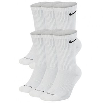 Nike skarpety białe wysokie 6 par Cotton Cushioned Dri-Fit SX6897-100 39-42