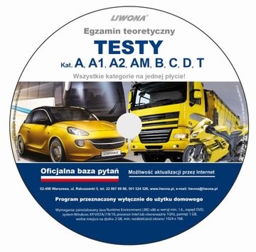 Płyta z testami na prawo jazdy kat. ABCDT 2024 z bezterminową aktualizacją!