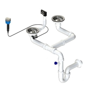 Syfon zlewozmywakowy 2-komory 90mm 2660 automatyczny rurowy Instadrain