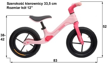 Różowy rowerek biegowy dziecięcy Lenny-05 Jeździk