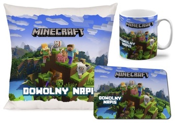 ZESTAW KUBEK PODUSZKA MINECRAFT podkładka PREZENT
