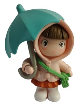 Mini dziewczynka z parasolką zieloną