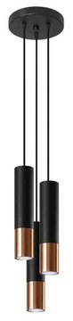 Lampa wisząca czarno-miedziana 3xGU10 LOPEZ SOLLUX