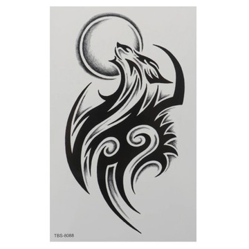 3D наклейка на руку, ногу, боди-арт, черный дракон, одноразовую, съемную, wo