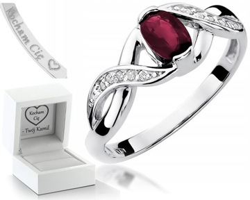 КОЛЬЦО С РУБИНОМ БРИЛЛИАНТЫ БЕЛОЕ ЗОЛОТО 585 ГРАВИРОВКА
