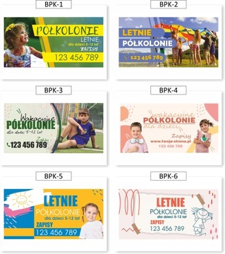 BANER REKLAMOWY 2x1m BANER Z WYDRUKIEM półkolonie dla dzieci kolonie WZORY