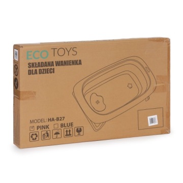 Детская ванна, складная дорожная ванна со сливом ECOTOYS