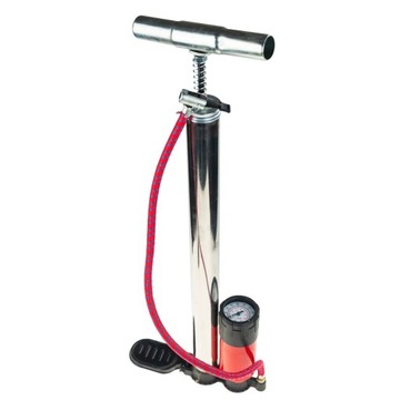 СТОЯЩИЙ ВЕЛОСИПЕДНЫЙ НАСОС С АВТОМОБИЛЬНЫМ МАНОМЕТРОМ