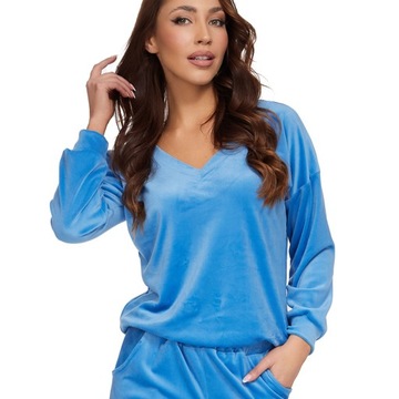 032_ 3XL/46 _WELUROWA BLUZKA ,BLUZA W SEREK