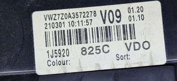 PŘÍSTROJOVÁ DESKA VW GOLF IV BORA 1.9 TDI 1J5920825C