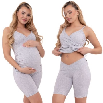 FORMOMMY LEGGINSY CIĄŻOWE GETRY SPODNIE KOLARKI Z NISKIM STANEM S