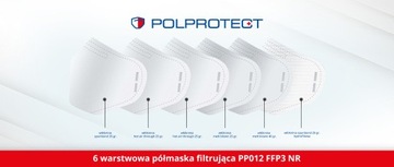 МАСКА FFP3 6-СЛОЙНАЯ ЗАЩИТНАЯ ПОЛУМАСКА 10 ШТ.