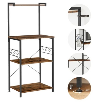 Szafka kuchenna półka WYSPA 40x60x127 cm organizer LOFT vintage +HACZYKI