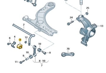 GUMA STABILIZATORA PRZÓD 1J0411314R ORYGINAŁ 21mm