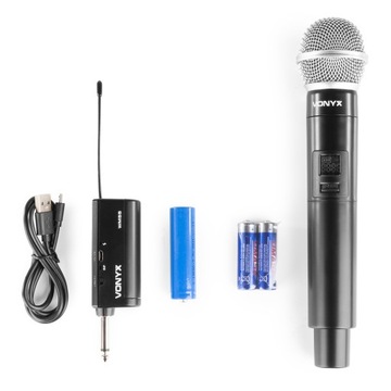 Mikrofon bezprzewodowy UHF+ odbiornik z baterią