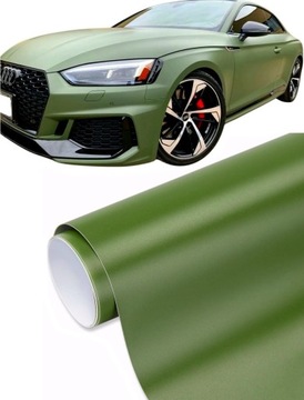 FOLIA ZIELONY MAT MATOWA 2m x 152cm ZIELONA SAMOCHODOWA WOJSKOWA GREEN ARMY