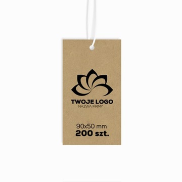 Metki cenówki zawieszki eko eco z dziurką 9x5cm 200 szt.
