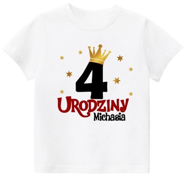 Koszulka T-SHIRT URODZINY 4 LATA IMIĘ r. 116