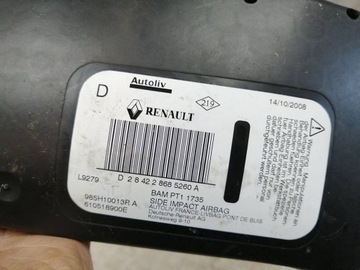 AIRBAG SEDADLO PRAVÝ ULOŽENÍ RENAULT MEGANE III 985H10013R