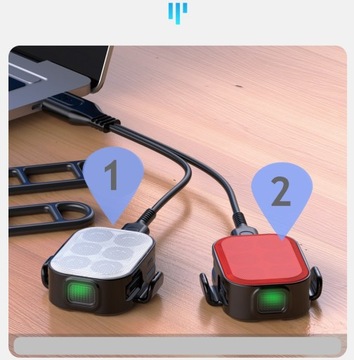 2 велосипедных фонаря SPECTER Q5 спереди и сзади, 6 светодиодов USB-C