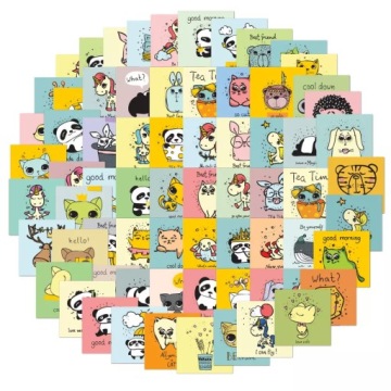 Наклейки GOOD VIBIES MIX PANDA POT 4.5x4.5cm DECORATED 60 шт.