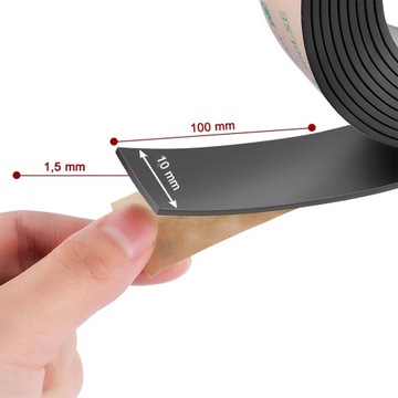 TAŚMA MAGNETYCZNA NEODYMOWA klej 3M MOCNE PRZYCIĄGANIE 10cm / 10mm / 1,5mm