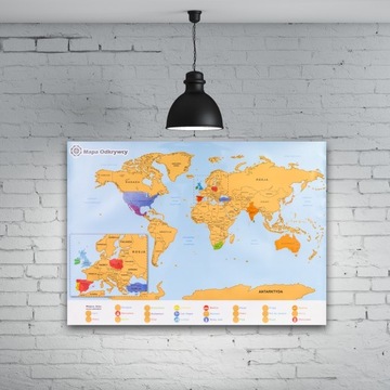 Скретч-карта Explorer's Map World PL в подарок ПУТЕШЕСТВЕННИКУ