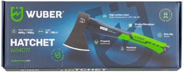 УНИВЕРСАЛЬНЫЙ ТОПОР ИЗ СТЕКЛОСТЕКЛА ДЕРЕВЯННЫЙ ТОПОР С ПРОЧНОЙ ГОЛОВКОЙ 600G 38 СМ